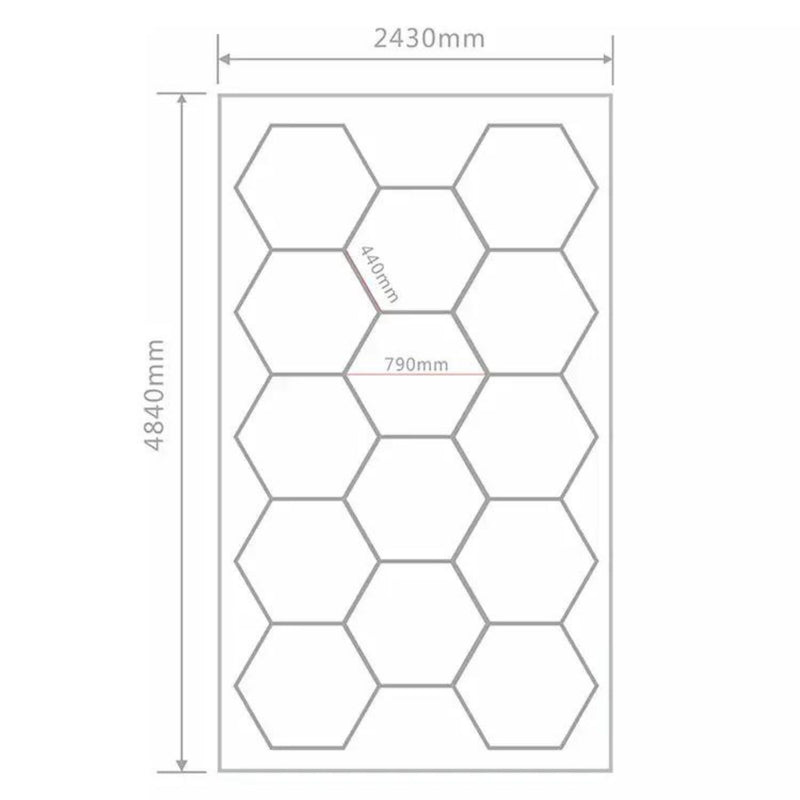 15 Hex Lighting Kit With Border -Small - (16’ x 8’) - Oneuplighting