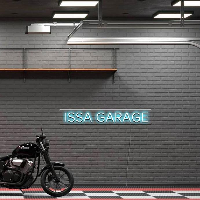 'Issa Garage' LED Neon Sign - Oneuplighting