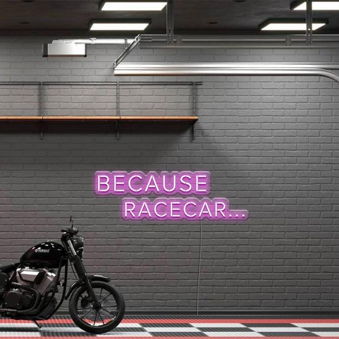 'Because Racecar' LED Neon Sign - Oneuplighting
