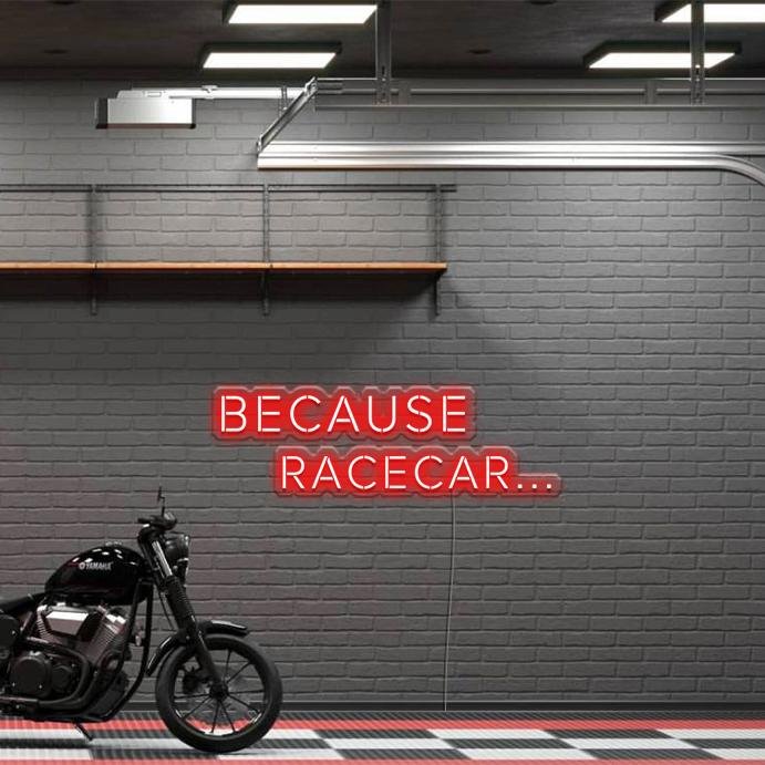 'Because Racecar' LED Neon Sign - Oneuplighting